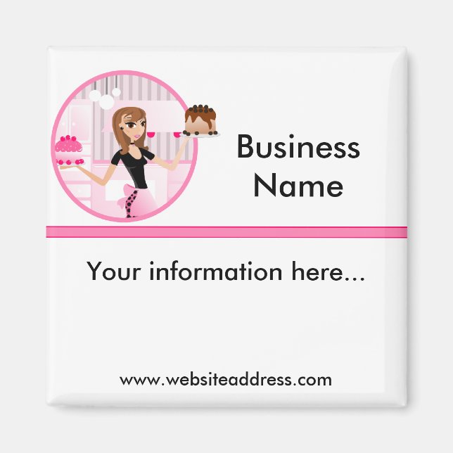 Imã padaria/padaria/pastelaria — Magneta de coral Desi (Frente)