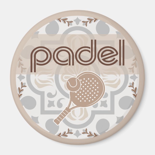 Imã Padel Magnet – Spanish Tile Vibes Taupe Browns (Frente)