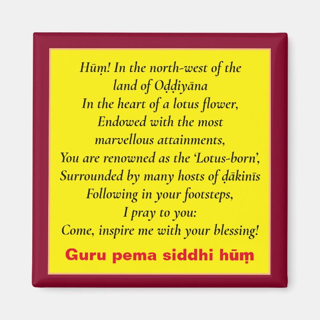 Imã Padmasambhava Mantra e Sete Orações/Guru (Frente)