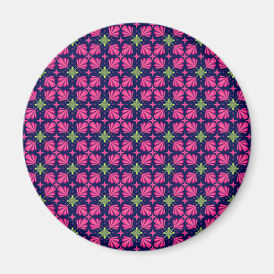 Imã Padrão abstrato de pétalas florais rosa geométrica