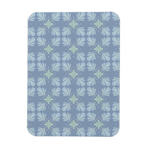 Ímã Padrão Abstrato Floral Azul