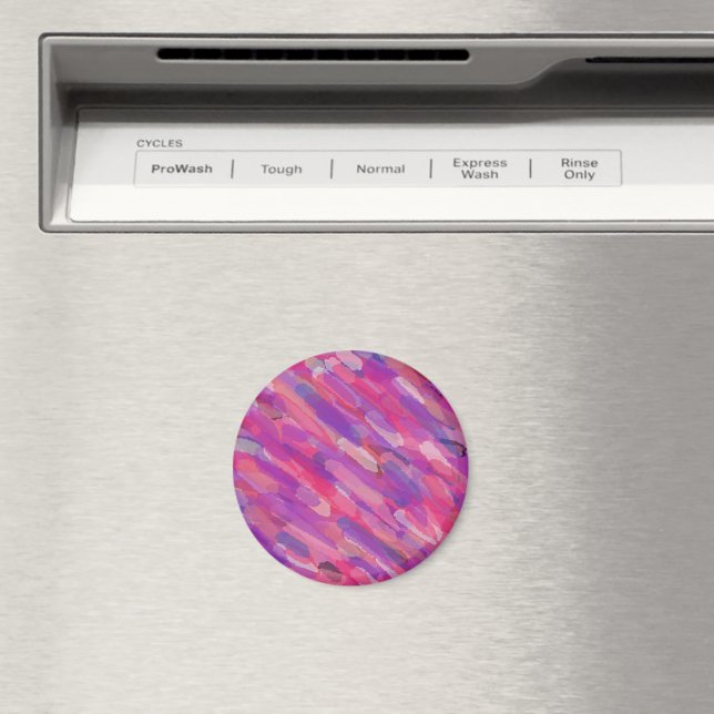 Imã Padrão Abstrato Roxo e Rosa (In Situ (Dishwasher))