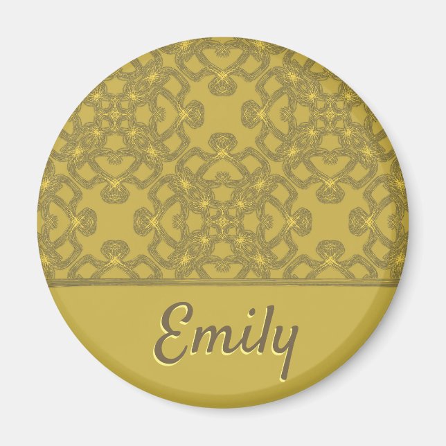 Imã Padrão Amarelo da Mostarda Personalizada (Frente)
