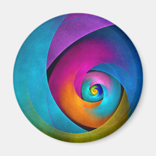 Imã Padrão Azul Cor-de-rosa Abstrato Floral Moderno #1