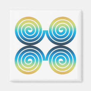 IMÃ PADRÃO AZUL VERDE ESPIRAL