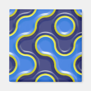 Imã Padrão Blob Azul
