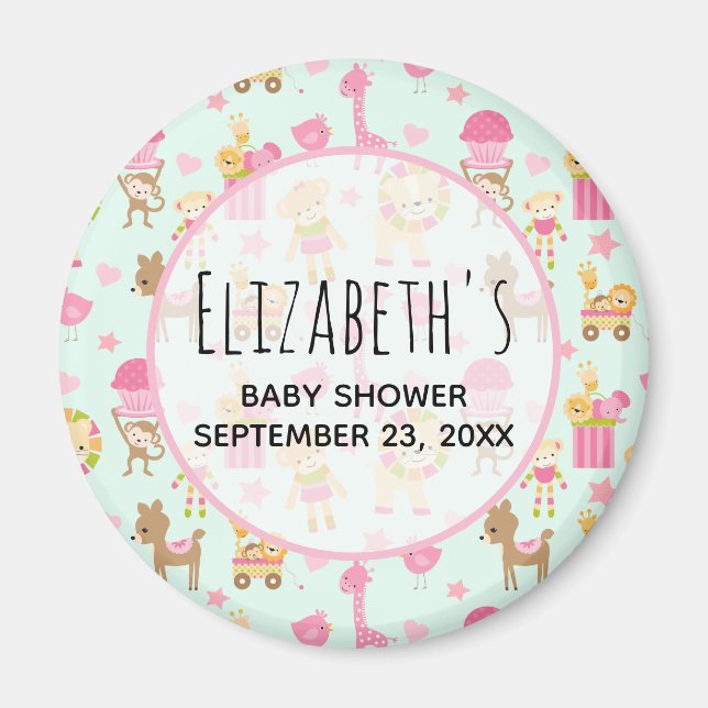 Imã Padrão bonito com animais e Chá de fraldas de brin (Frente)