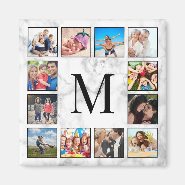 Imã Padrão Branco da Pedra Marble (Frente)