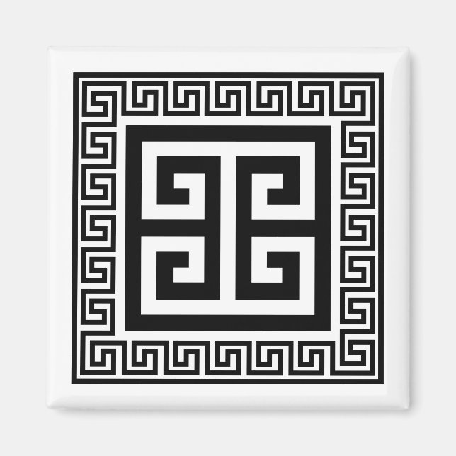 Imã Padrão-chave grego Magnet Design preto (Frente)