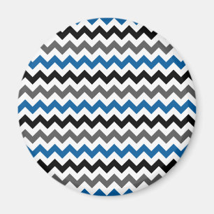 Imã Padrão Chevron Fundo Cinza Azul Preto Branco