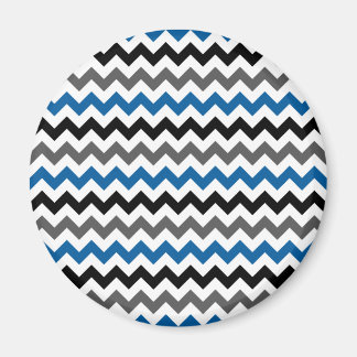Imã Padrão Chevron Fundo Cinza Azul Preto Branco