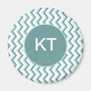 Imã Padrão Chevron ZigZag em verde-minúsculo