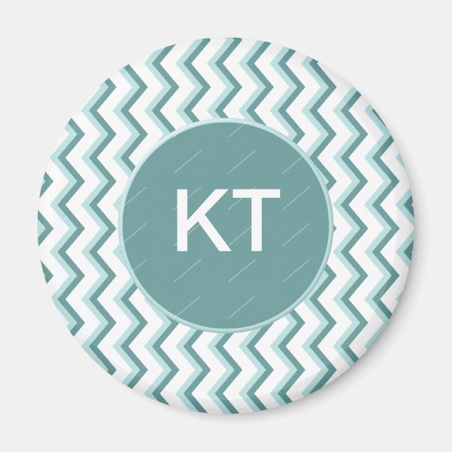 Imã Padrão Chevron ZigZag em verde-minúsculo (Frente)