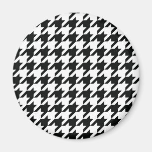 Imã Padrão Clássico de Houndstooth: Preto e Branco Vin