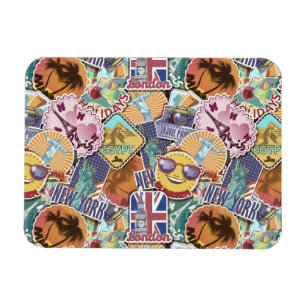 Ímã Padrão colorido do Viagem Sticker