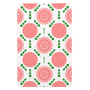 Ímã padrão com flores rosa