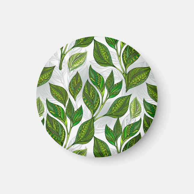 Imã Padrão contínuo com folhas de chá verde (Frente)