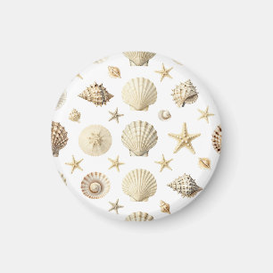 Imã Padrão contínuo de estrelas-do-mar e conchas marin