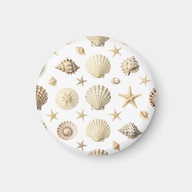 Imã Padrão contínuo de estrelas-do-mar e conchas marin (Frente)