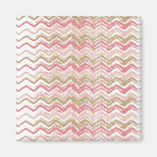 Imã Padrão Coral Spice Scribble ZigZag Chevron