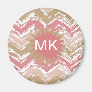 Imã Padrão Coral Spice Scribble ZigZag Chevron