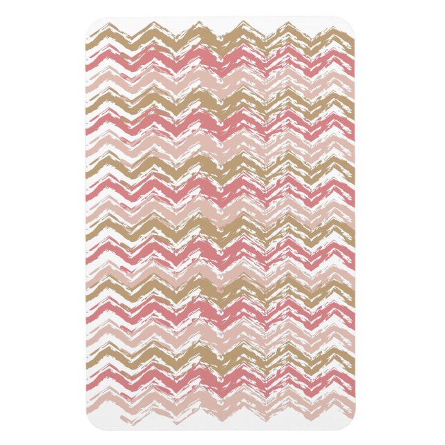 Ímã Padrão Coral Spice Scribble ZigZag Chevron (Vertical)