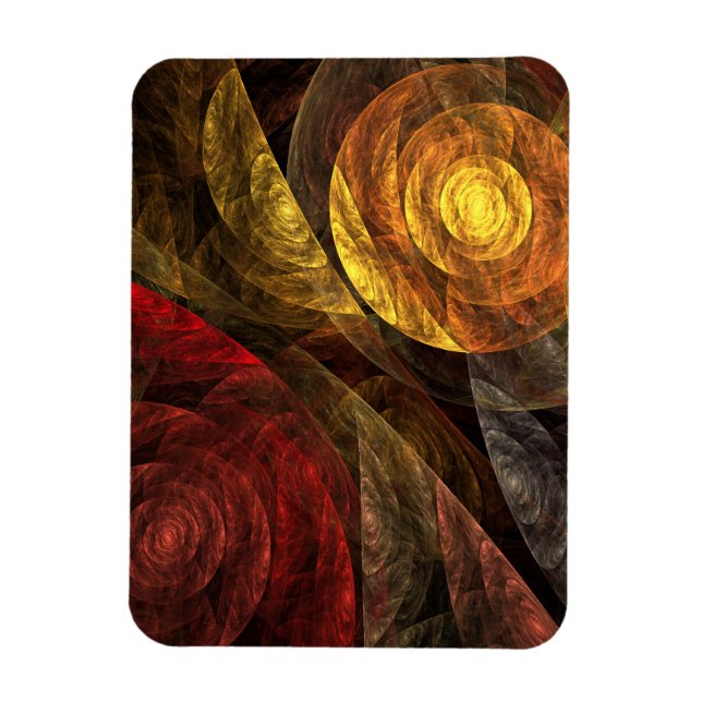Ímã Padrão de Abstrato de Arte Floral Moderna da Flor  (Vertical)