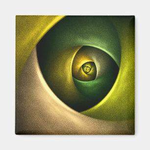 Imã Padrão de Abstrato de Arte Floral Moderna Verde #2
