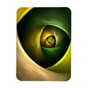 Ímã Padrão de Abstrato de Arte Floral Moderna Verde #2