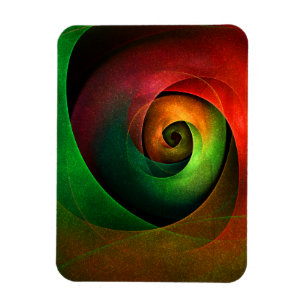 Ímã Padrão de Abstrato de Arte Vermelha Verde Floral M
