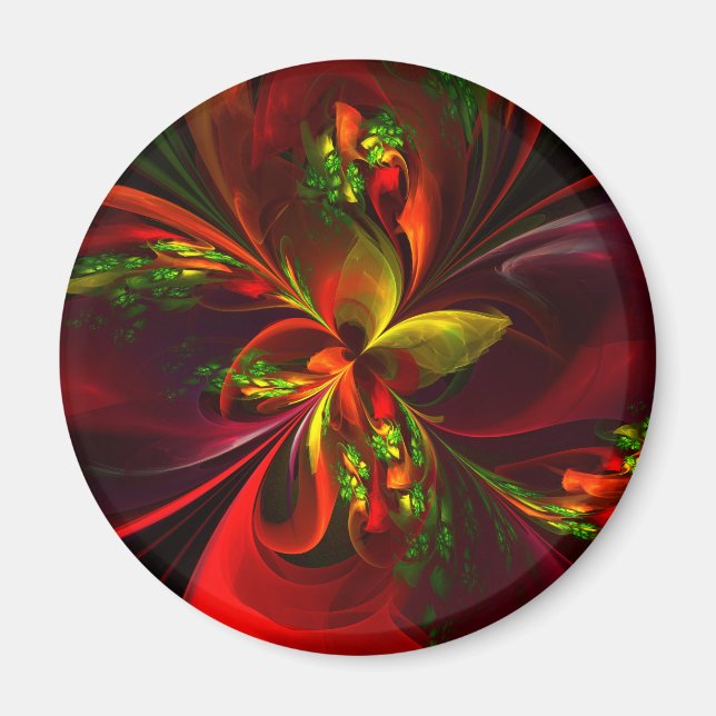 Imã Padrão de Abstrato Floral Verde Moderno #05 (Frente)