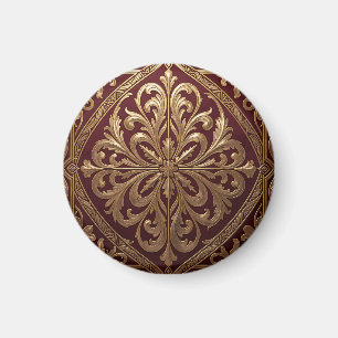 Imã Padrão de Acanto Dourado Ornamentado Barroco Verme