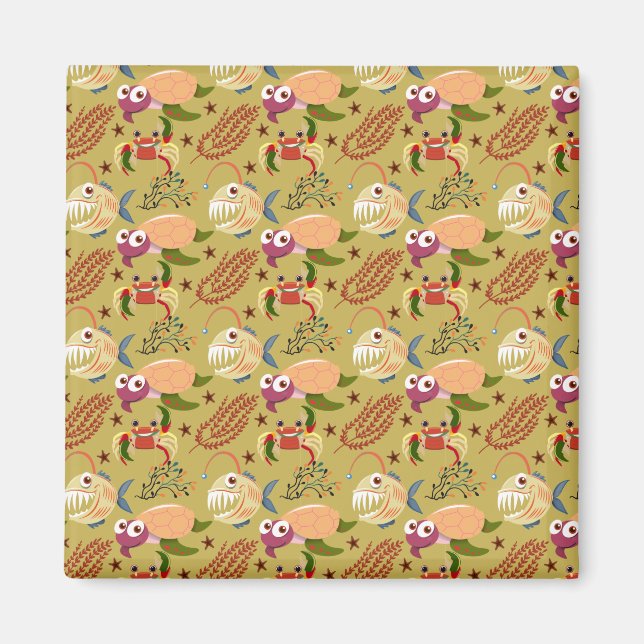 Imã Padrão de animais aquáticos | vida submarina do oc (Frente)