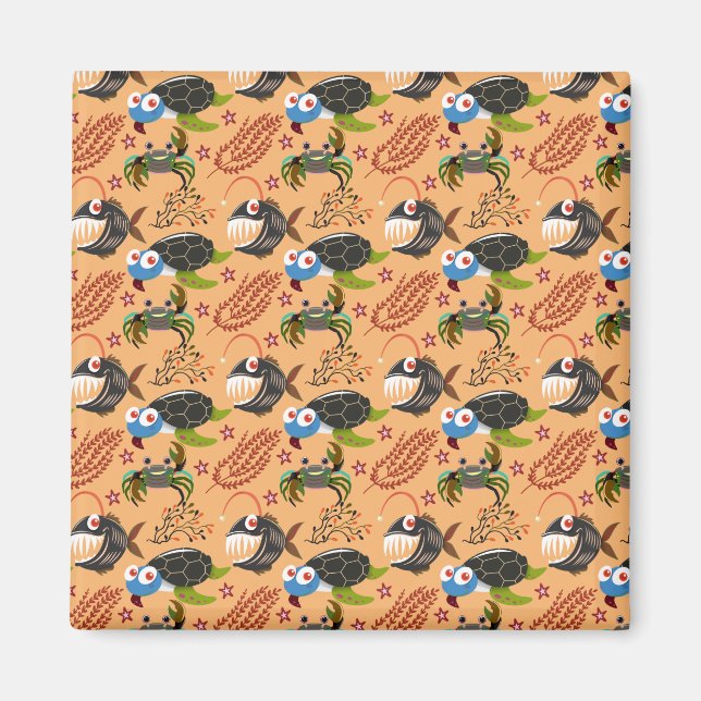 Imã Padrão de animais aquáticos | vida submarina do oc (Frente)