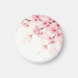 Imã Padrão de aquarela de flor de cerejeira rosa Sakur