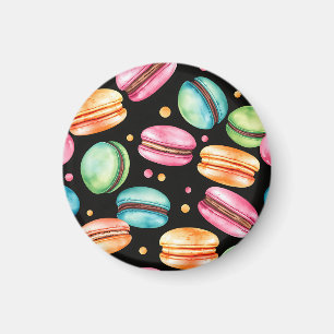 Imã Padrão de Aquarela de Macaron Francês Colorido