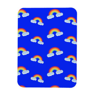 Ímã Padrão de Arco-Íris Bonito com Nuvens
