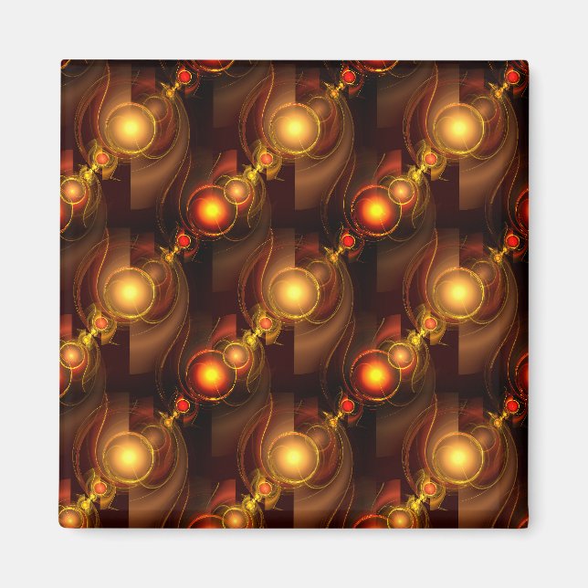 Imã Padrão de Arte Abstrata Boho Moderna Elegante Dour (Frente)