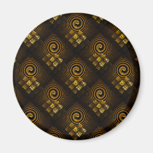 Imã Padrão de Arte Abstrata Boho Moderno Elegante Dour