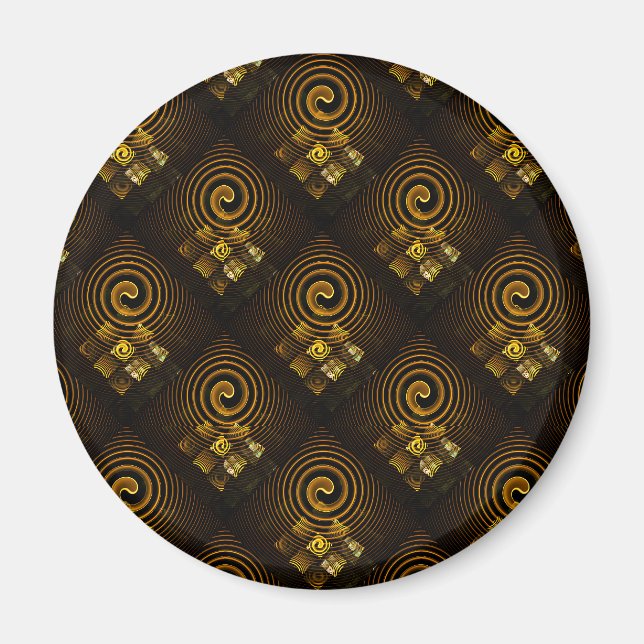 Imã Padrão de Arte Abstrata Boho Moderno Elegante Dour (Frente)