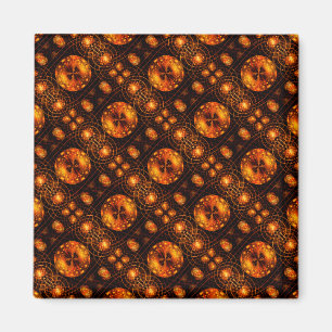 Imã Padrão de Arte Abstrata Boho Moderno Elegante Dour