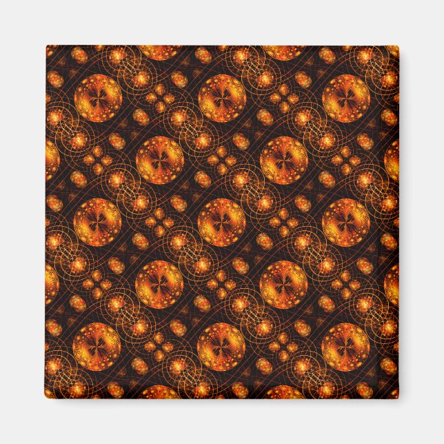 Imã Padrão de Arte Abstrata Boho Moderno Elegante Dour (Frente)