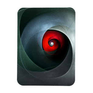 Ímã Padrão de Arte Moderna Abstrato de Roteiro Vermelh