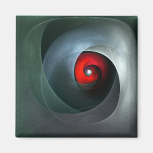 Imã Padrão de Arte Moderna Abstrato de Roteiro Vermelh