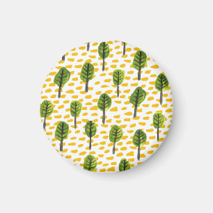 Imã Padrão de Árvore Preta Verde Ingênuo