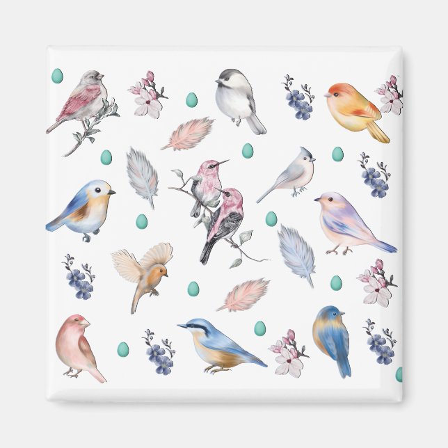 Imã Padrão de Aves de primavera (Frente)