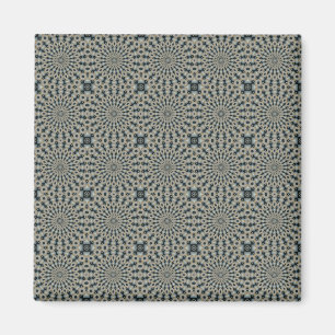 Imã Padrão de Azulejo dos Círculos de Cinza e Teal de