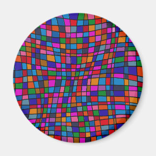 Imã Padrão de Azulejos Coloridos em Mosaico