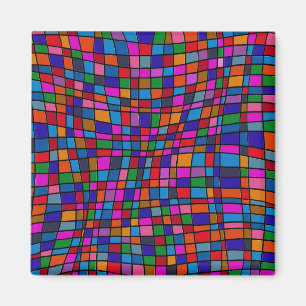 Imã Padrão de Azulejos Mosaicos Coloridos