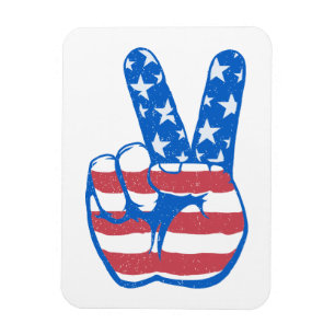 Ímã Padrão de Bandeira da Peace American